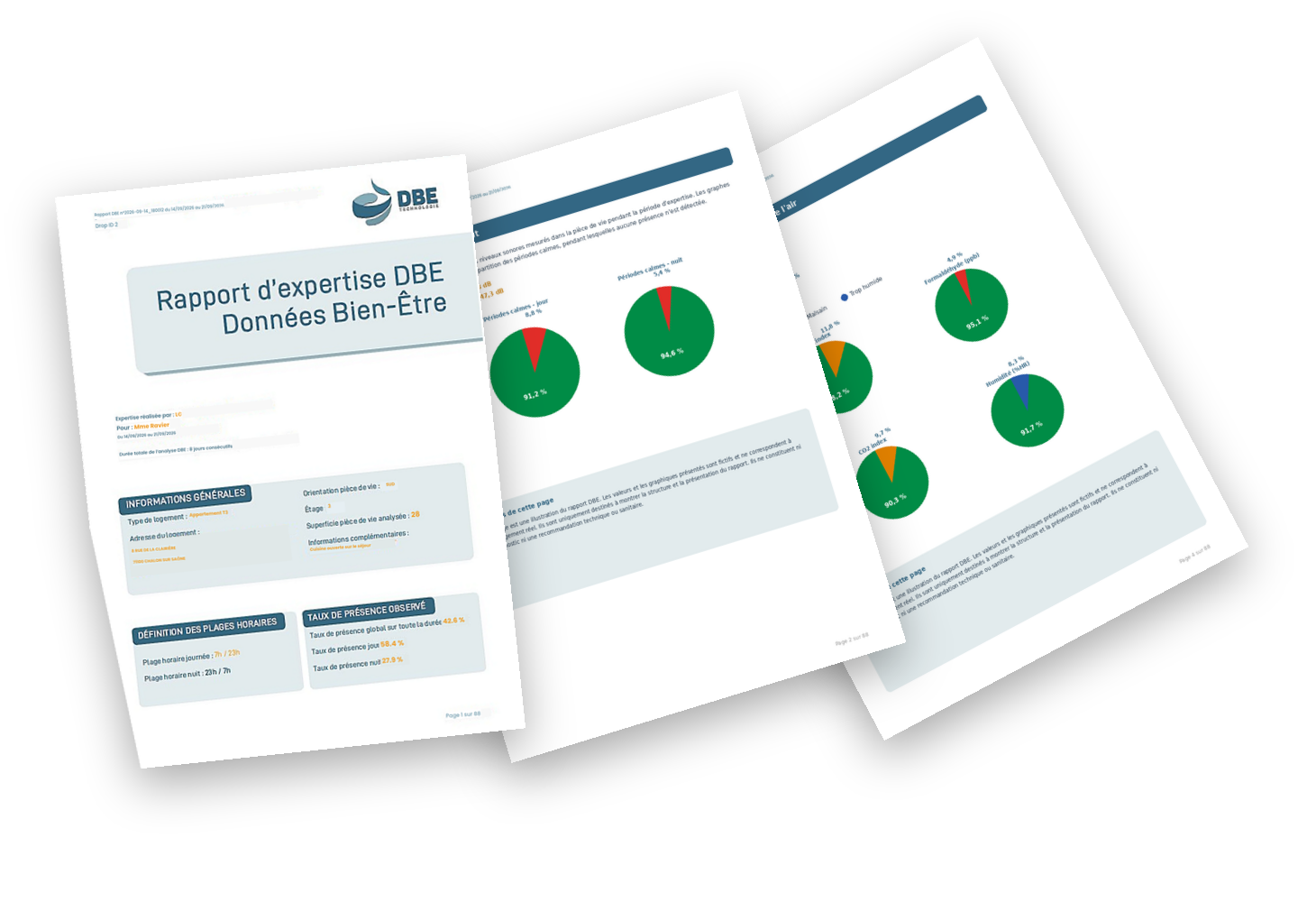 Illustration d’un rapport DBE - données fictives